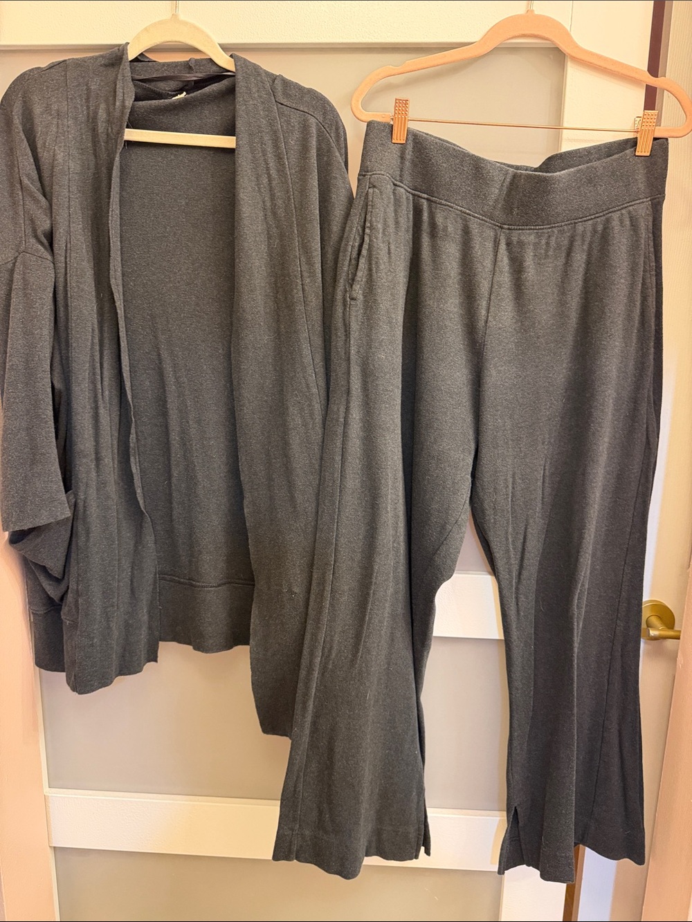 Pact Cozy Two-Piece Knit Set in Dark Gray